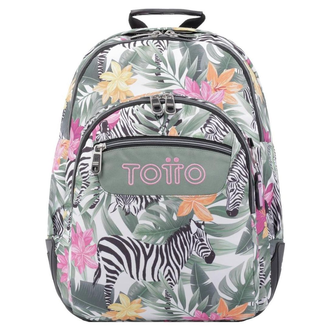 Totto Crayoles School Backpack - Zebras Tropical