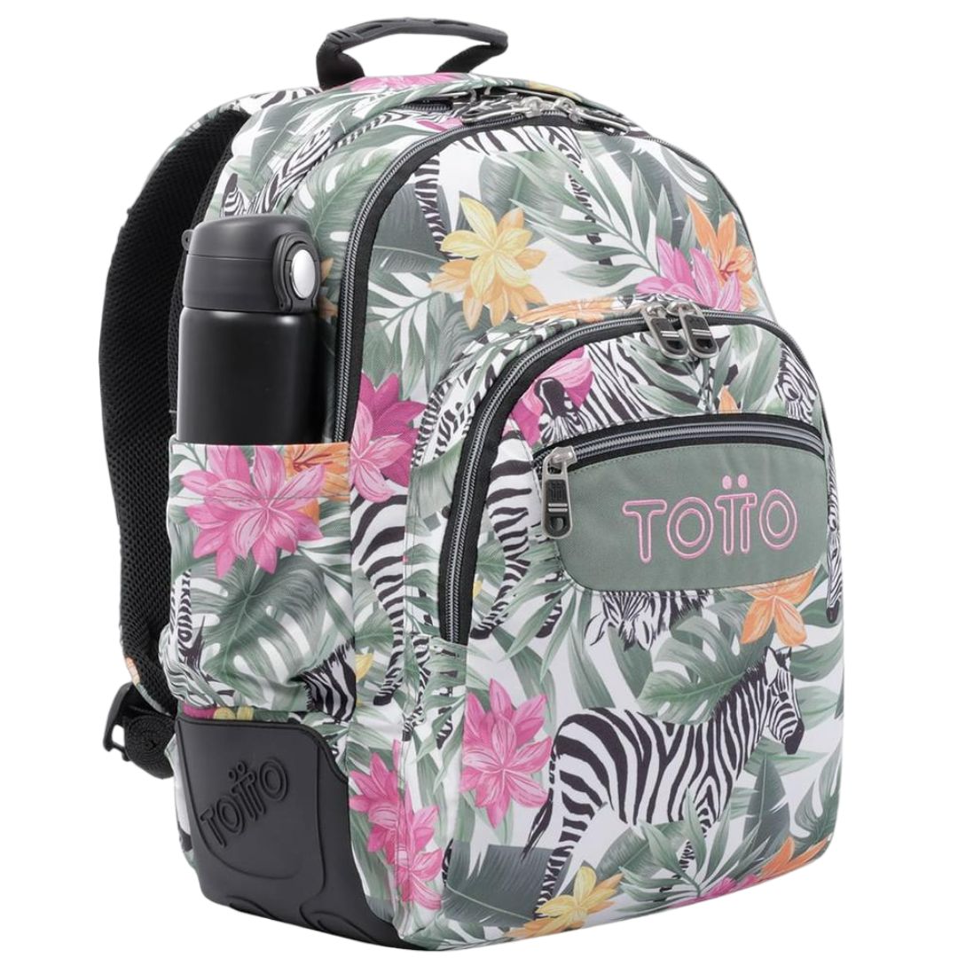 Totto Crayoles School Backpack - Zebras Tropical