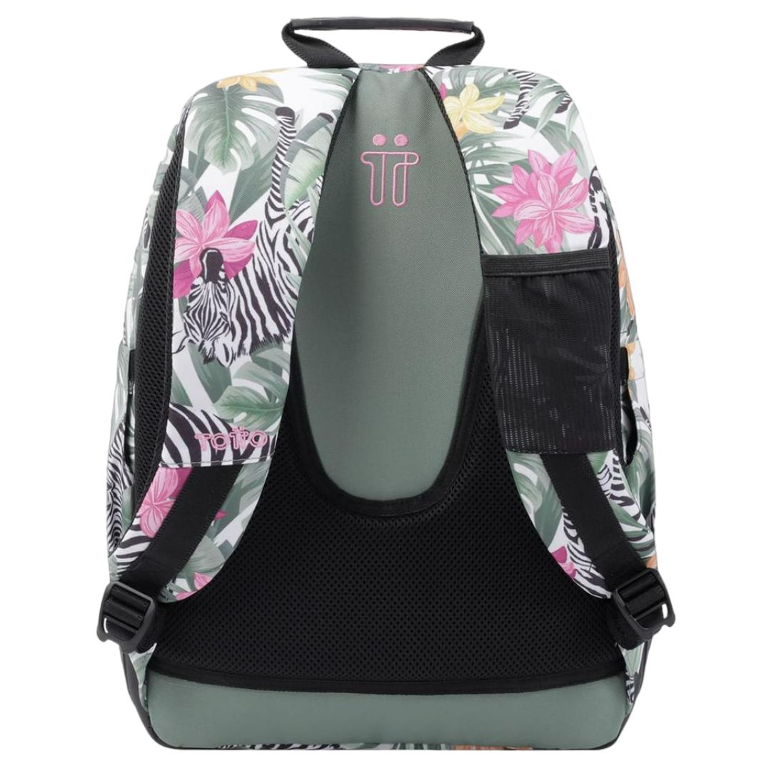 Totto Crayoles School Backpack - Zebras Tropical