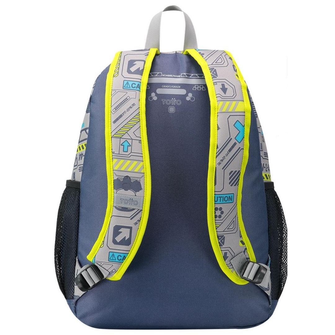 Totto Large Monark School Backpack - Navy Blue/Grey