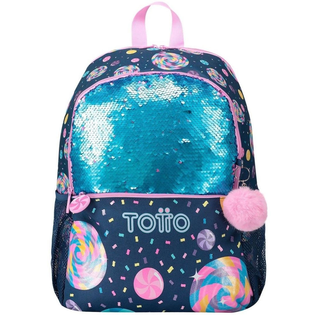 Totto Sweet Candy School Backpack - Navy Blue/Pink