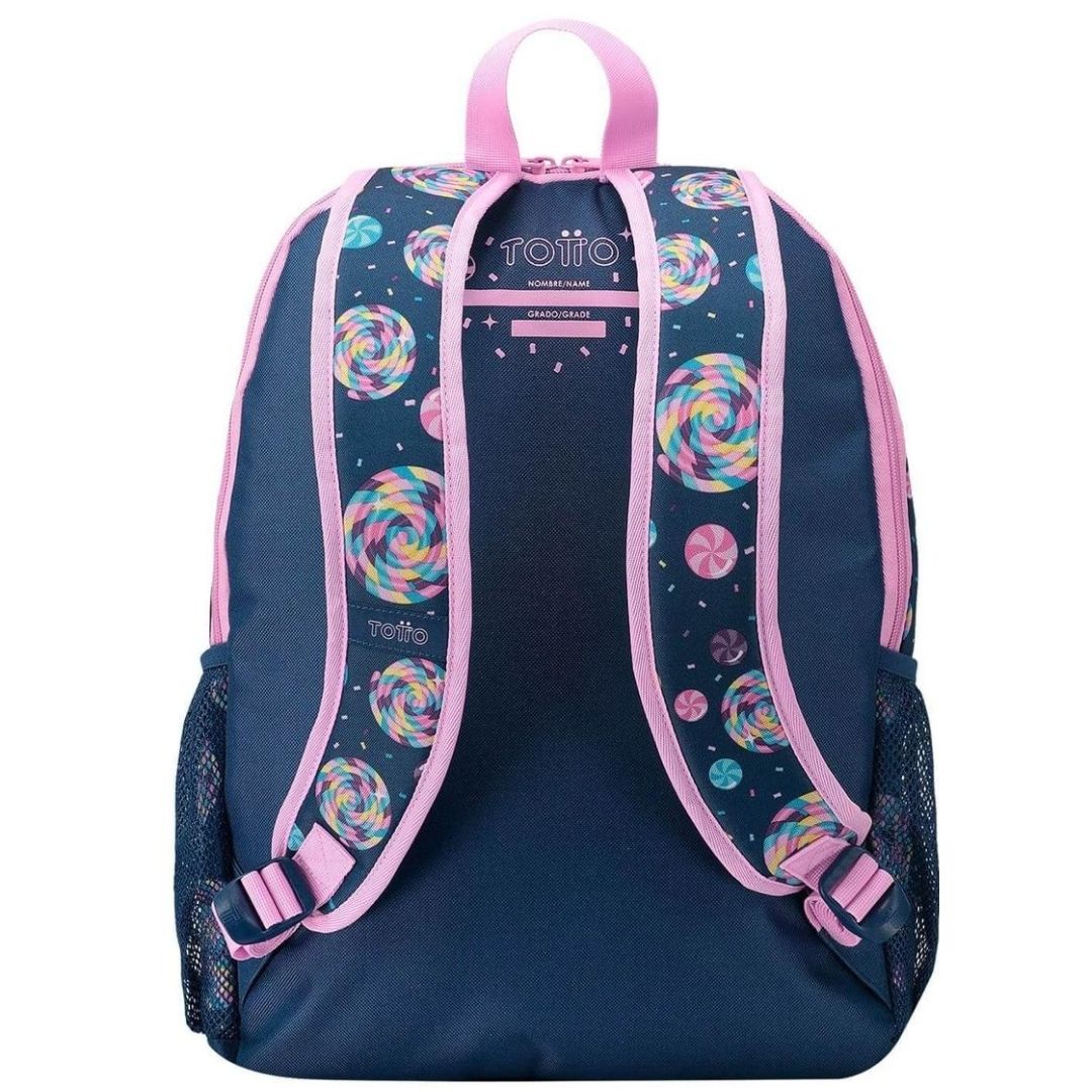 Totto Sweet Candy School Backpack - Navy Blue/Pink