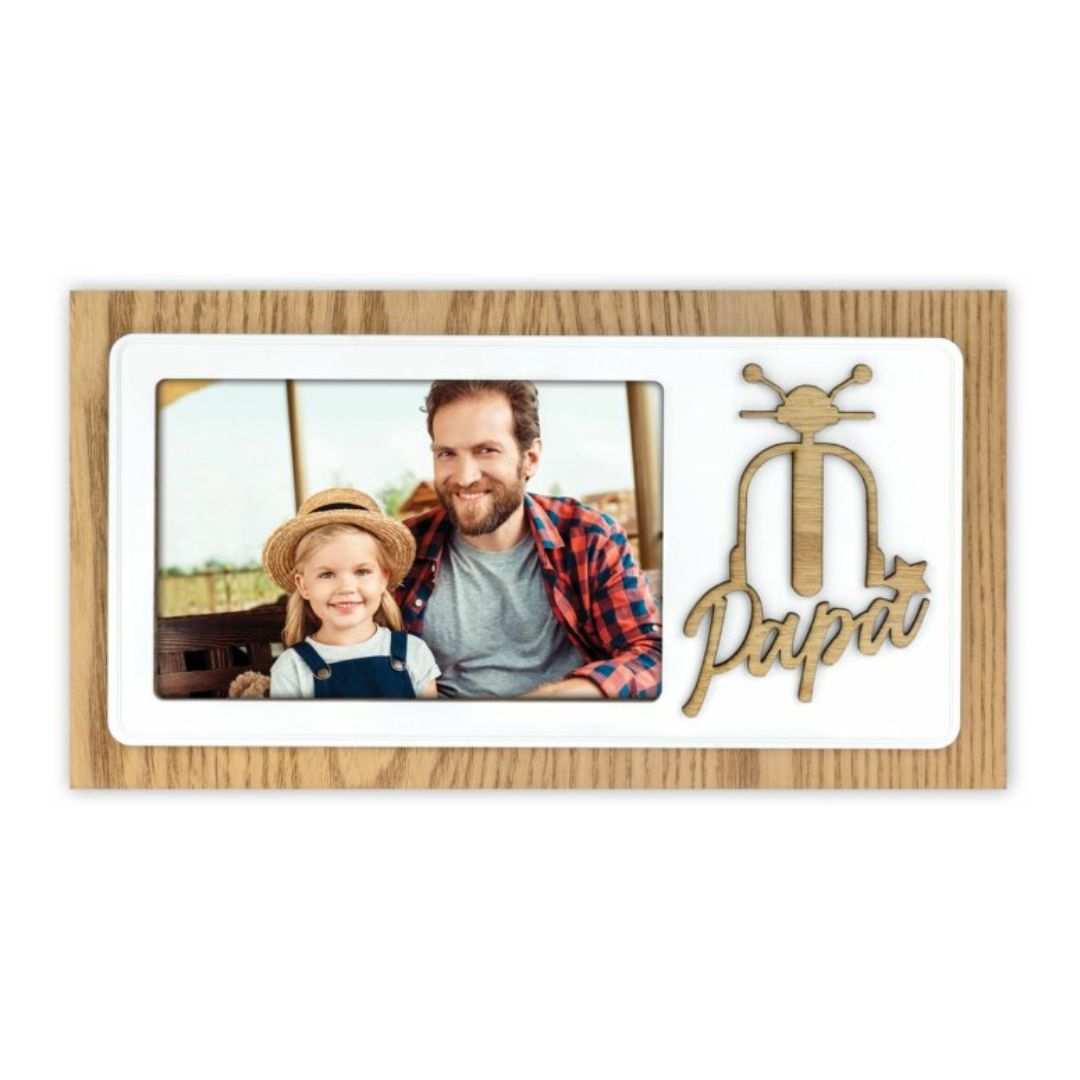 Wooden Photo Frame "Scooter Dad"?- 10 x15cm (4"x6")