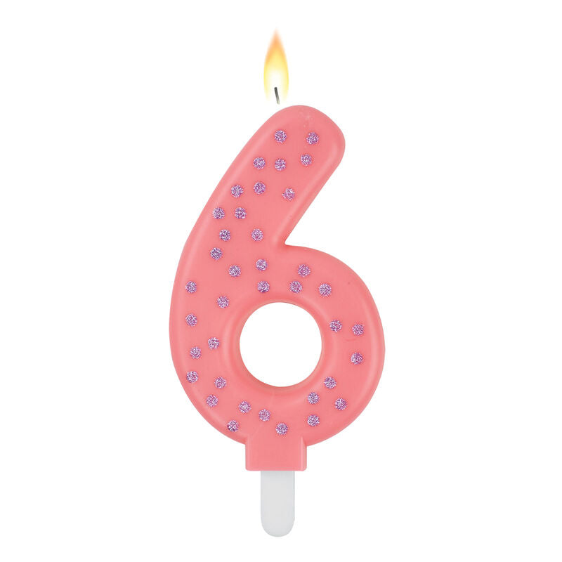 Legami Maxi Candle for Cake No. 6 Pink