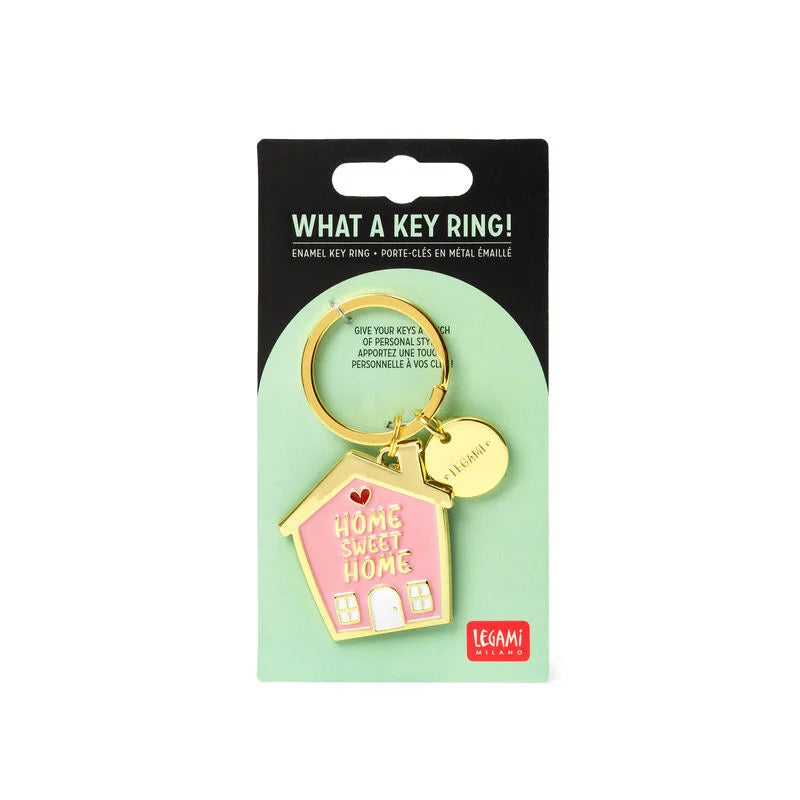 Legami Enameled metal keychain - What a Key Ring! - Home Sweet Home