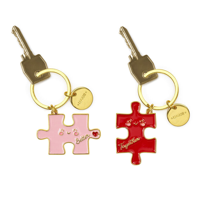 Legami Enameled metal keychain - What a Key Ring! - Love Puzzle