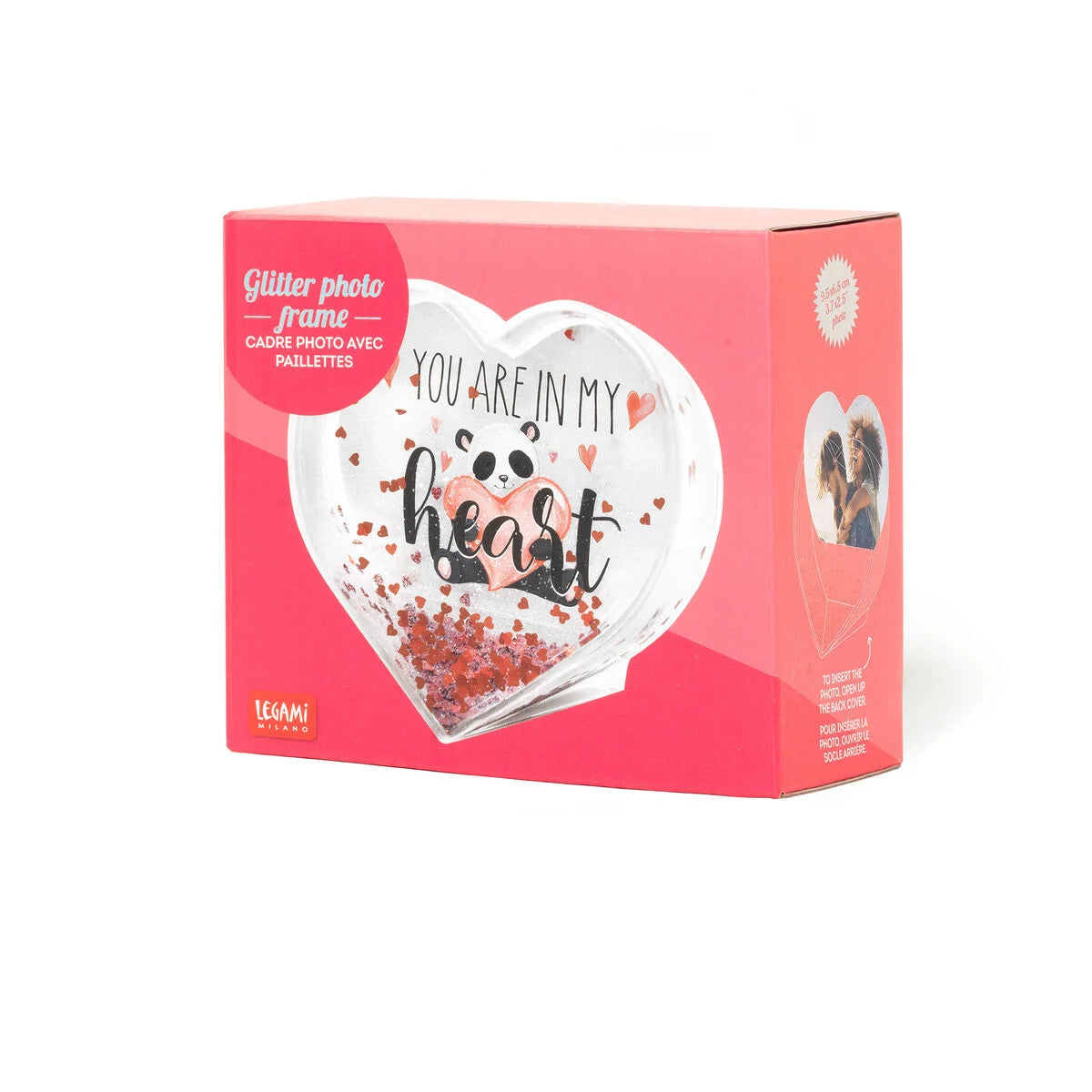 Legami - Heart Panda Glitter Photo Frame