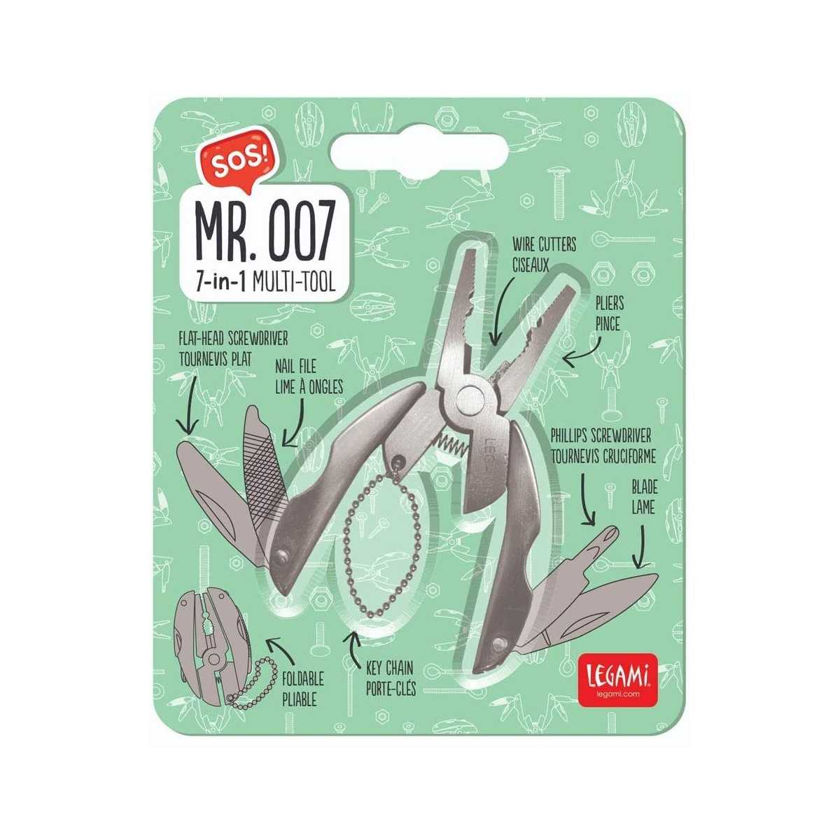 Legami SOS Mr. 007 - 7 in 1 Multi Tool Kit