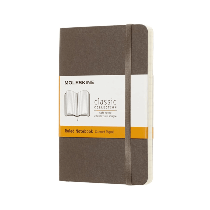 Moleskine Pocket Ruled Notebook - Soft Cover, Earth Brown