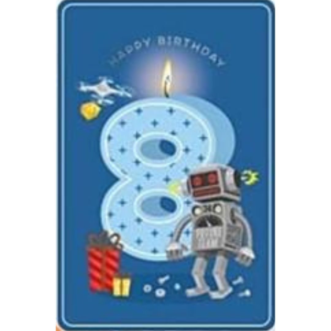 Happy Birthday 8' Greeting Card