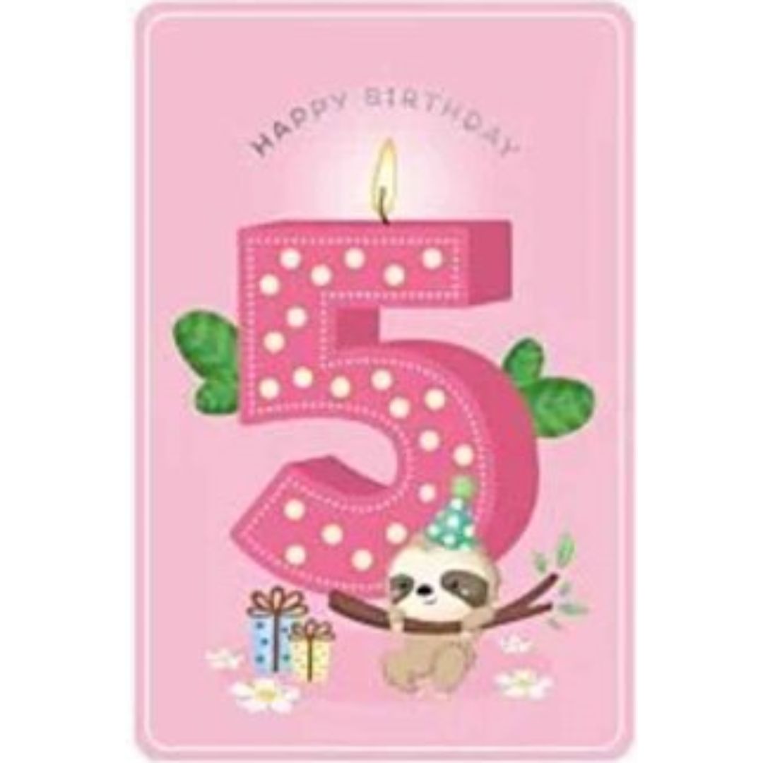 Happy Birthday 5' Greeting Card