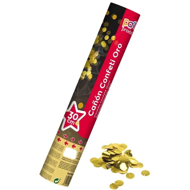 Confetti Cannon Polka Dots 30cm - Gold