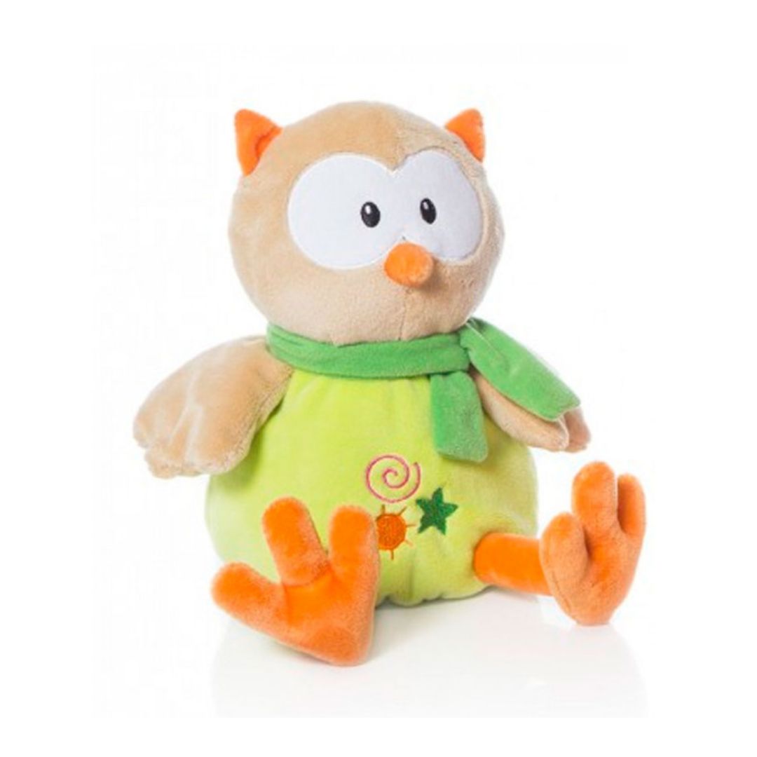 ARTESAVI BABY OWL WITH RATTLE 28CM GREEN