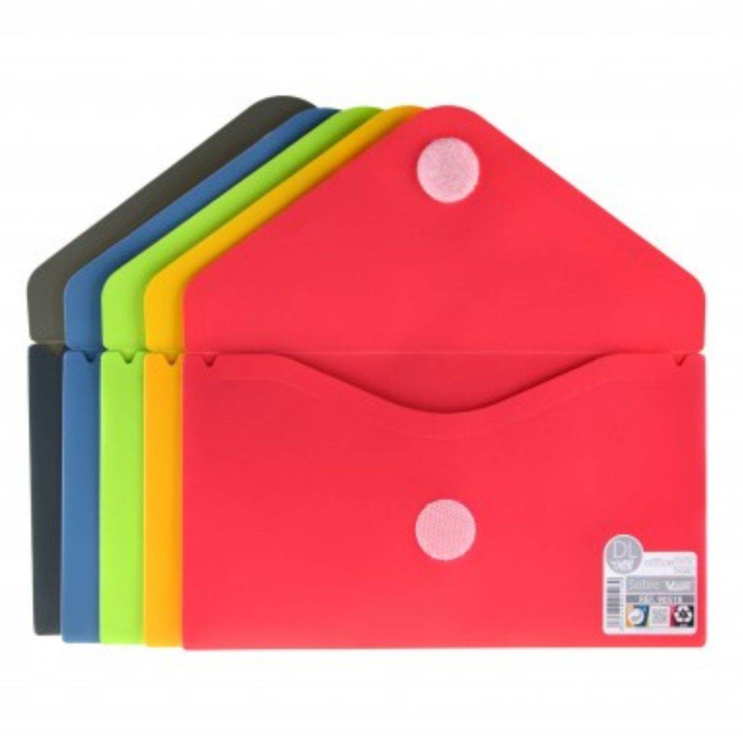 Receipt Plastic Envelope Folder - Vital Colours 1pc