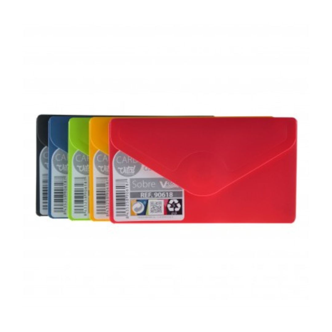 Card Folder Plastic Envelope - Vital Colours x1pc