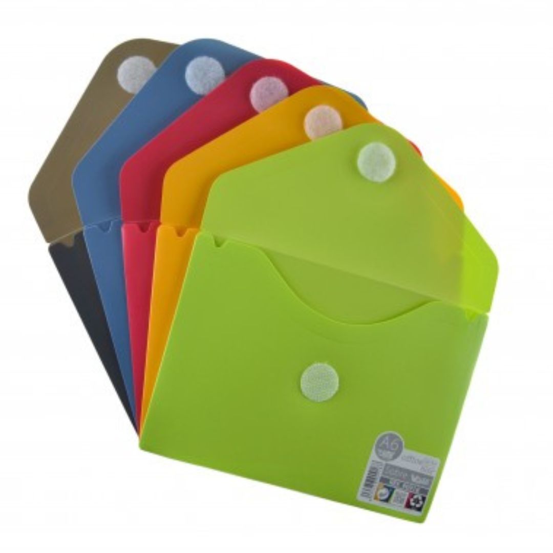 A6 Plastic Envelope Folder - Vital Colours x1pc