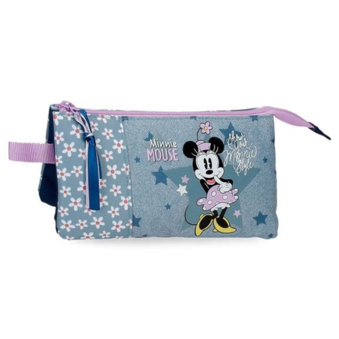 Disney Minnie Style Pencil Case 3 Compartments