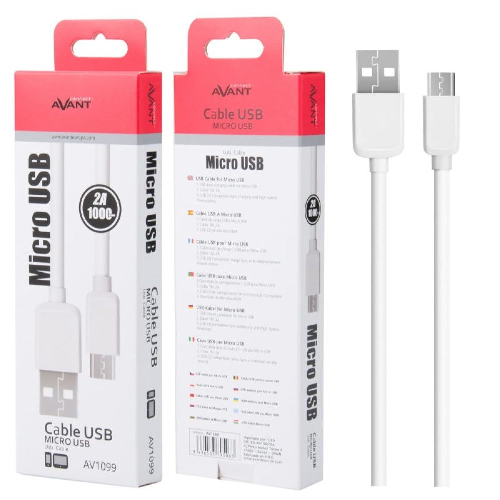 Avant Micro Usb to Usb Cable 1m 2A- White