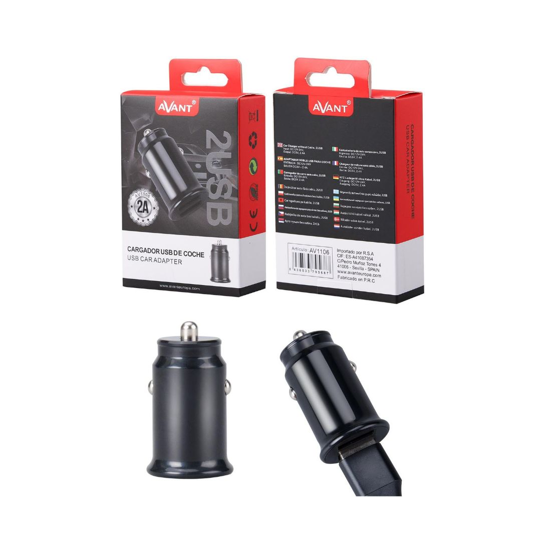 Avant Car Charger without cable, 2USB