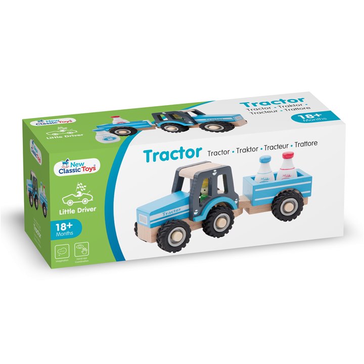 New Classic Toys Tractor with Trailer - Milk Bottles