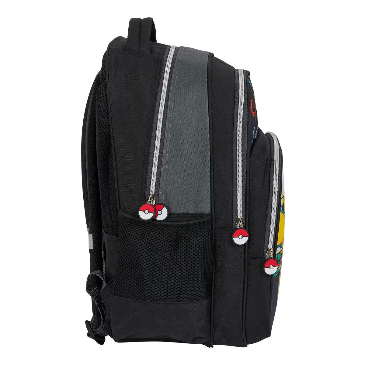 Safta Pokemon Pikachu With  3 Compartments 42cm - Black