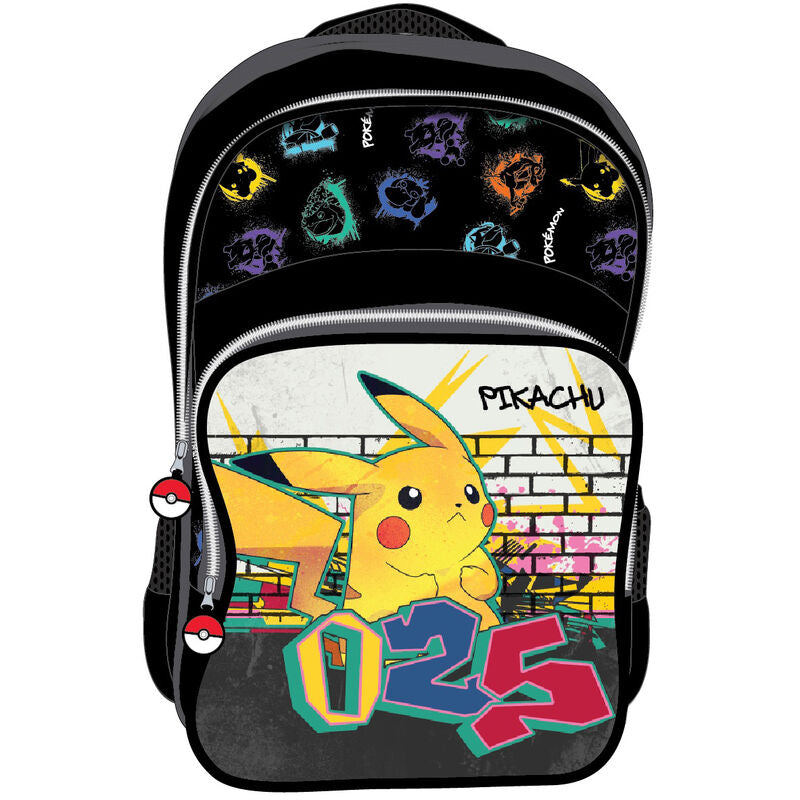 Safta Pokemon Pikachu With  3 Compartments 42cm - Black