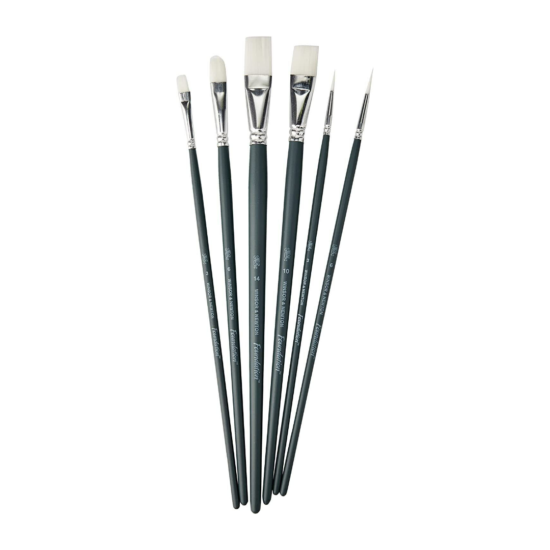 W & N Foundation Acrylic Brush Set of 6