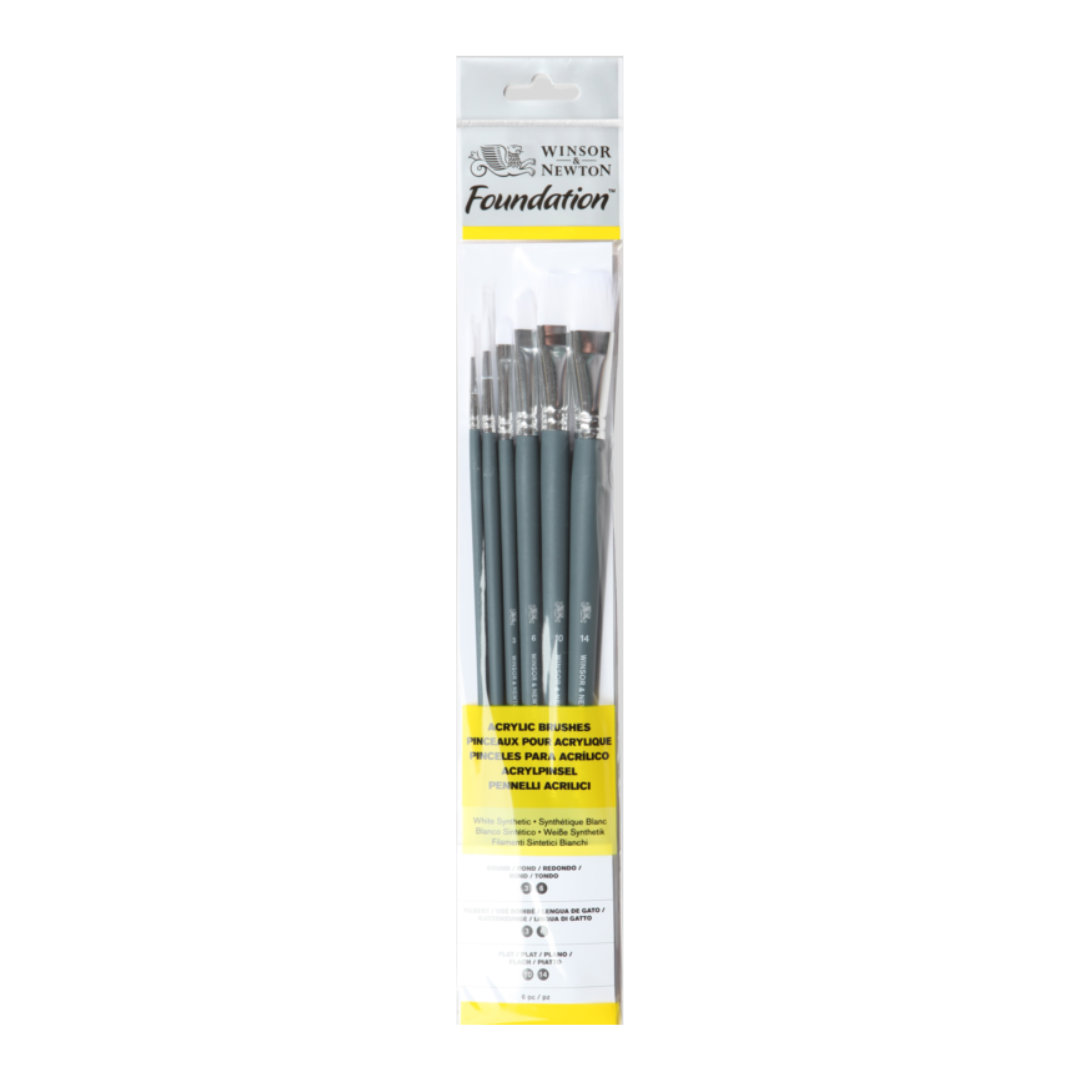 W & N Foundation Acrylic Brush Set of 6