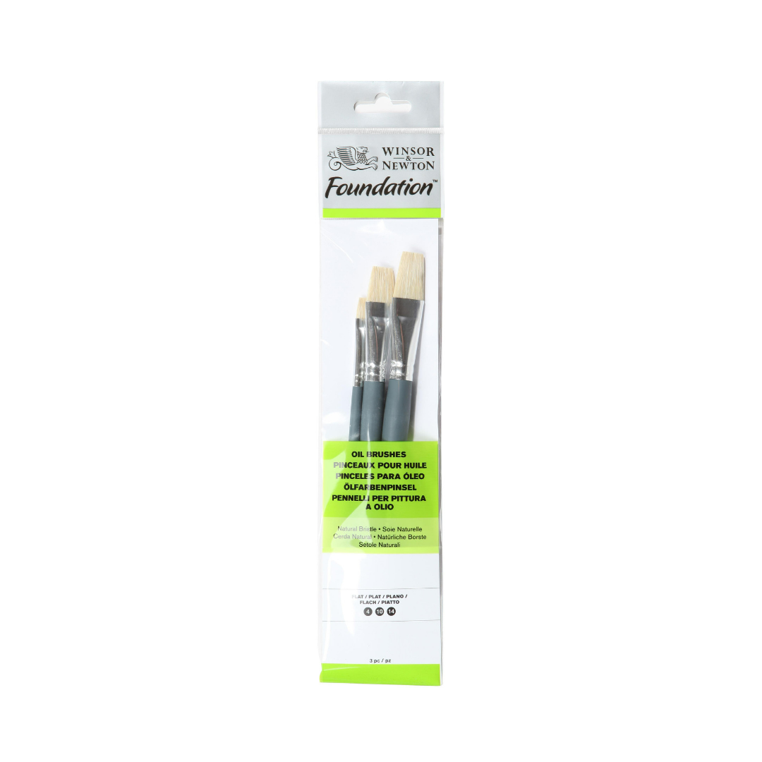 W & N Oil Brushes Flat 3pcs