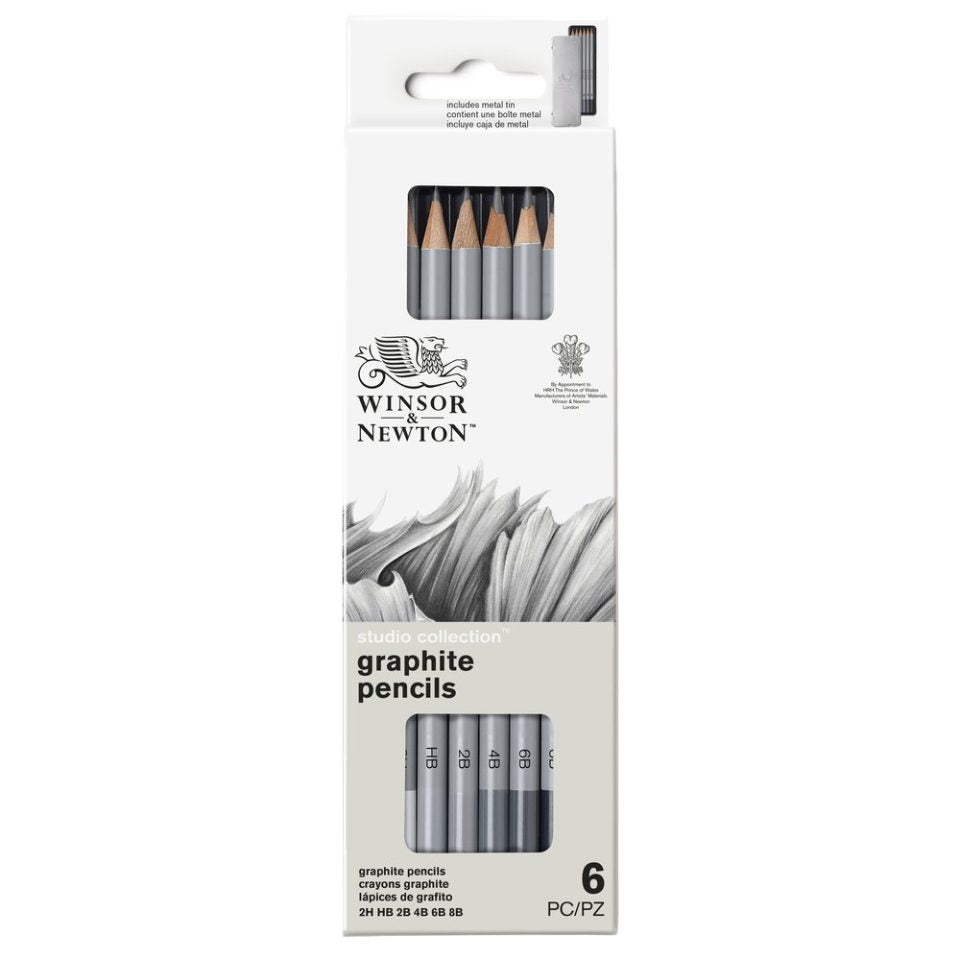 W & N Studio Collection Graphite Pencil x6