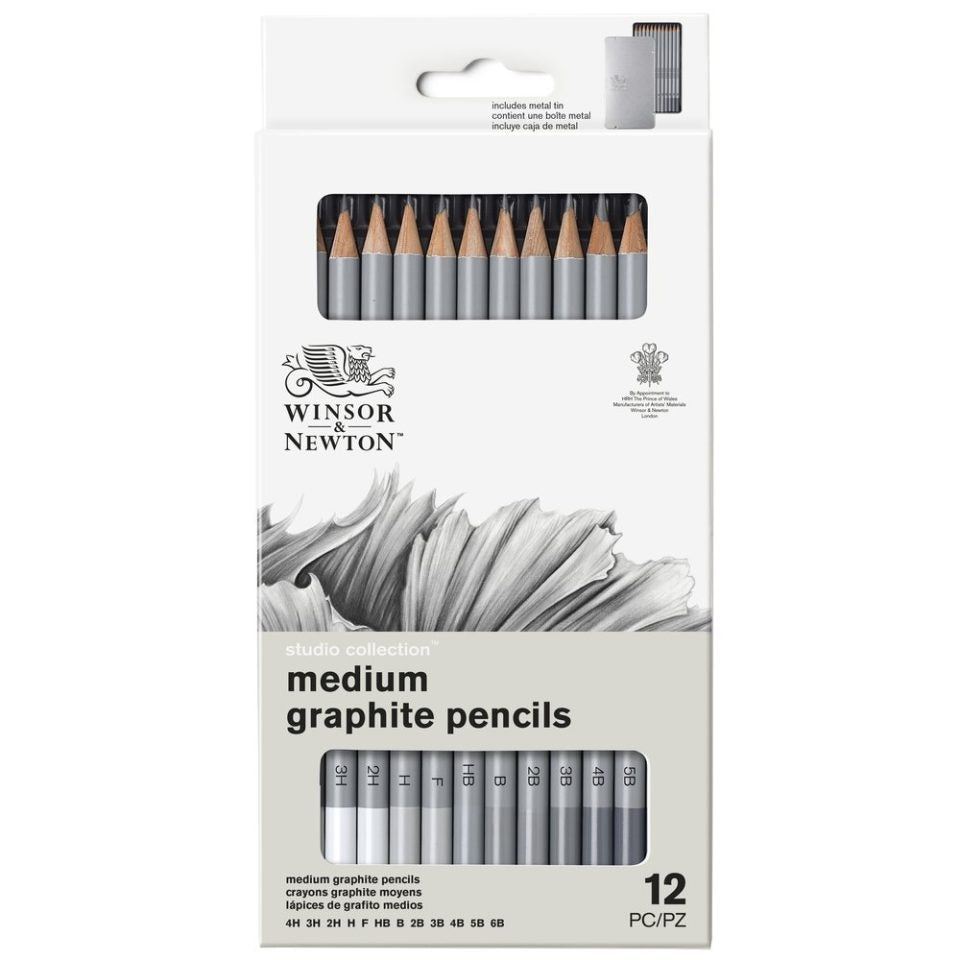 W & N Studio Collection Medium Graphite Pencil x12