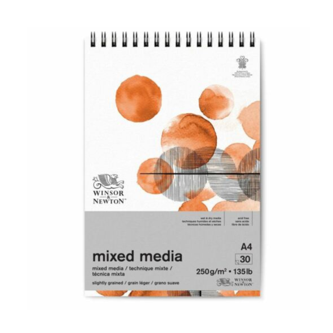 W & N 250g Mixed Media Pad Slightly Grained A4