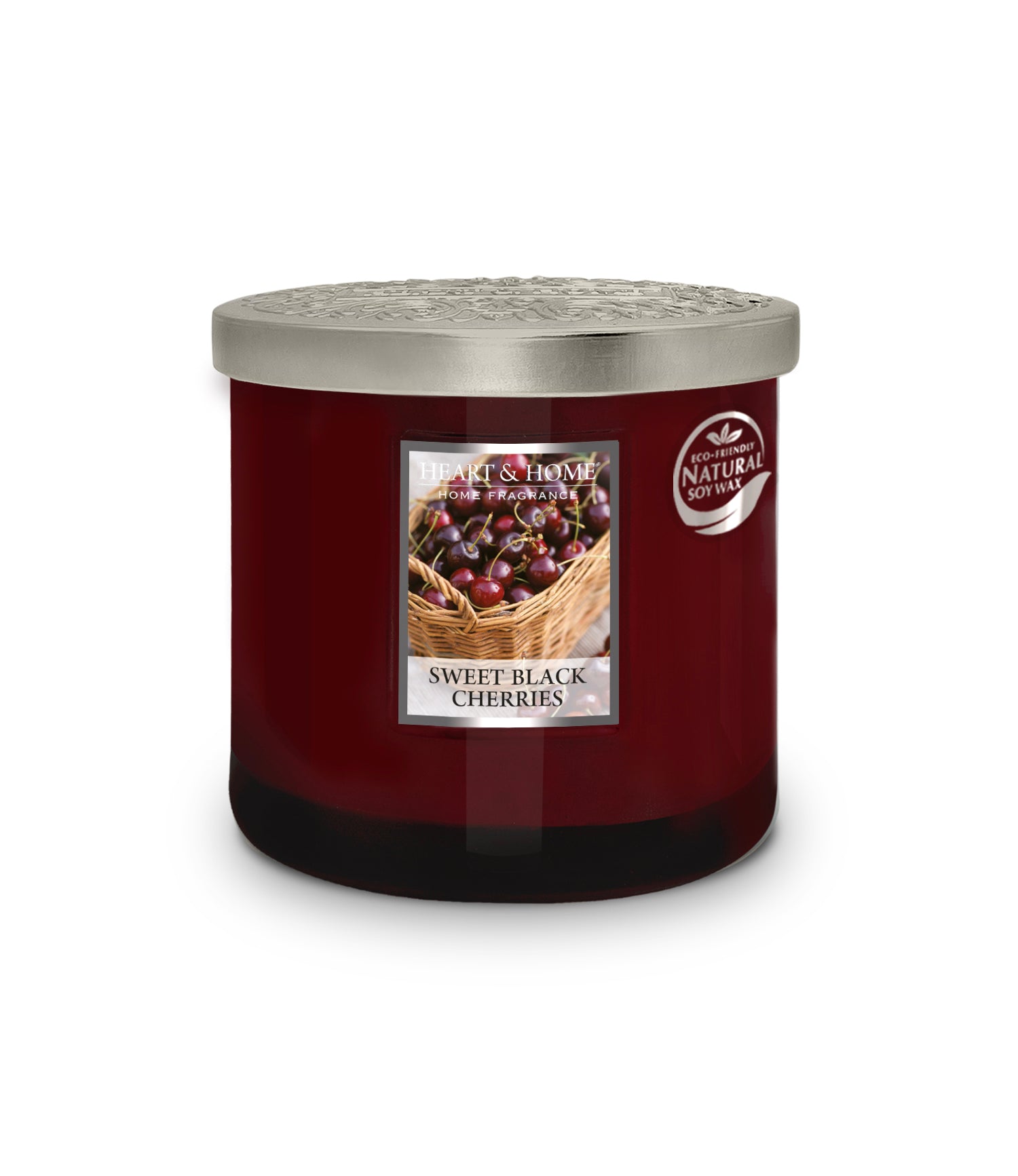 H&H Sweet Black Cherries Two Wick Ellipse Candle