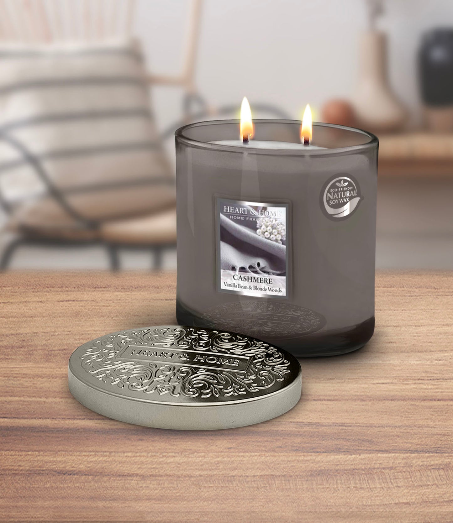 H&H Cashmere Two Wick Ellipse Candle