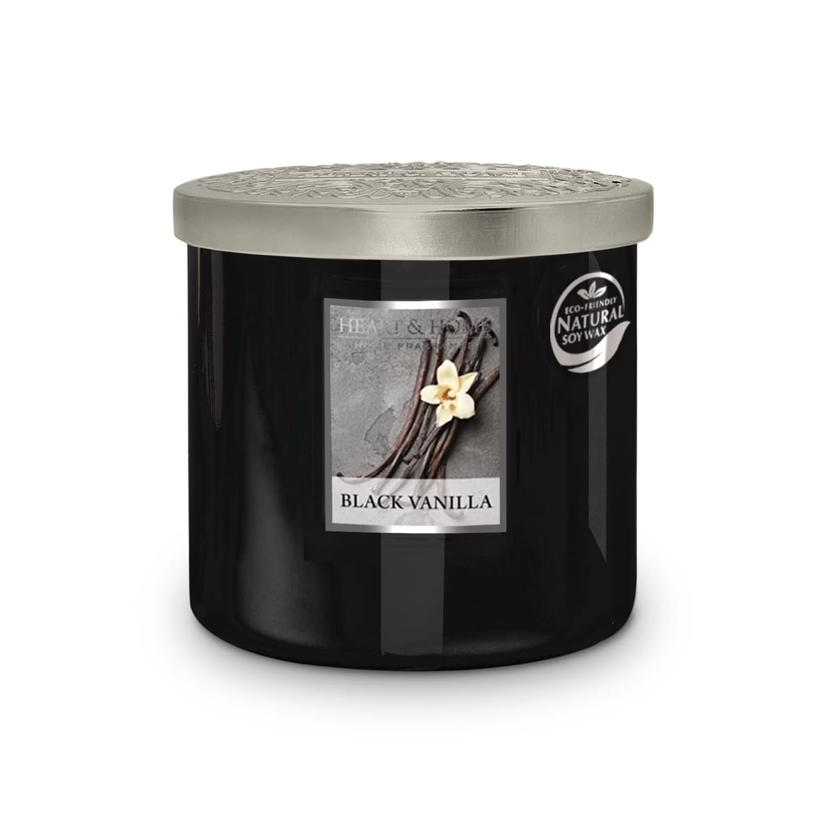 H&H Black Vanilla Two Wick Ellipse Candle