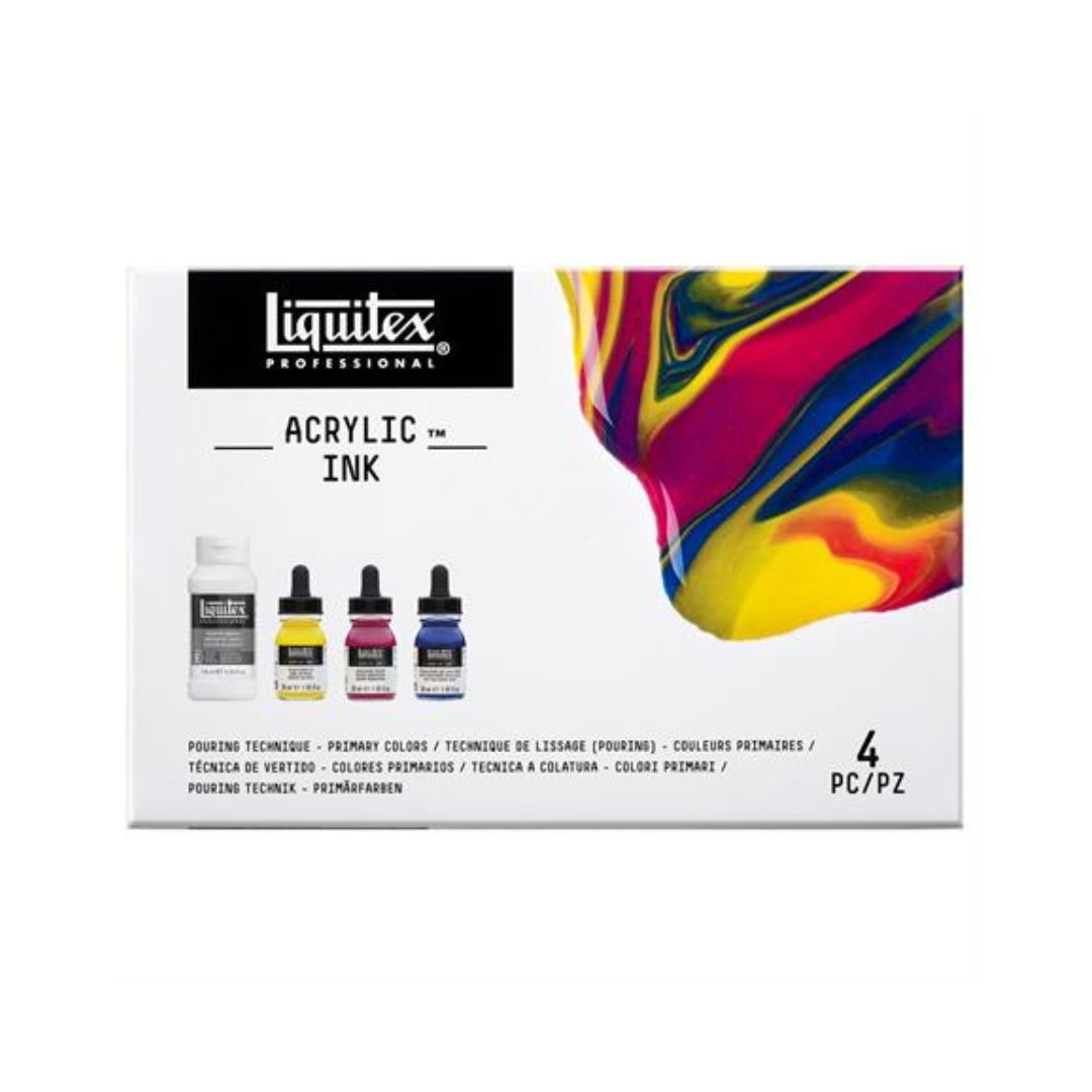 Liquitex Acrylic Ink Set Pouring Technique Primary Colours Set