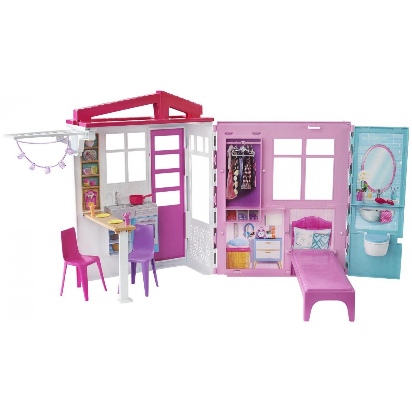 Barbie Dollhouse Portable Playset With Pool