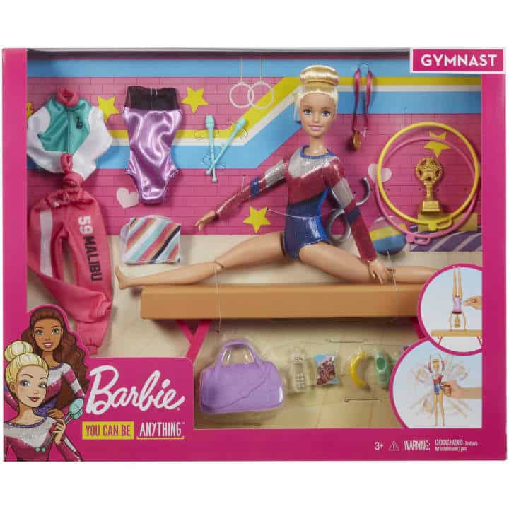 Barbie Career Gymnastics Playset With Doll, Balance Beam And 15 Access