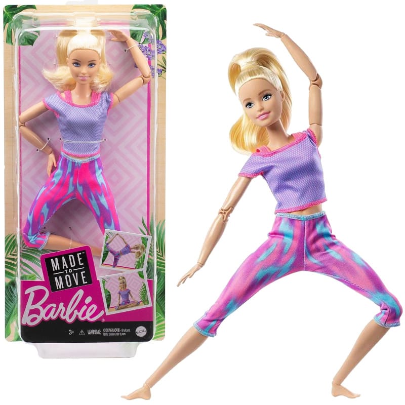 Barbie Made To Move Doll With 22 Flexible Joints &amp; Long Blonde Pon