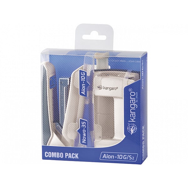 Kangaro Combo Set - Metal Stapler + 2 -White