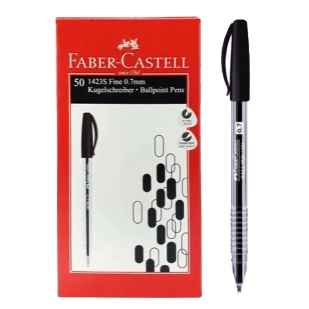 Faber-Castell 1423 Ballpoint Pen 0.7 mm - Black Box of 50