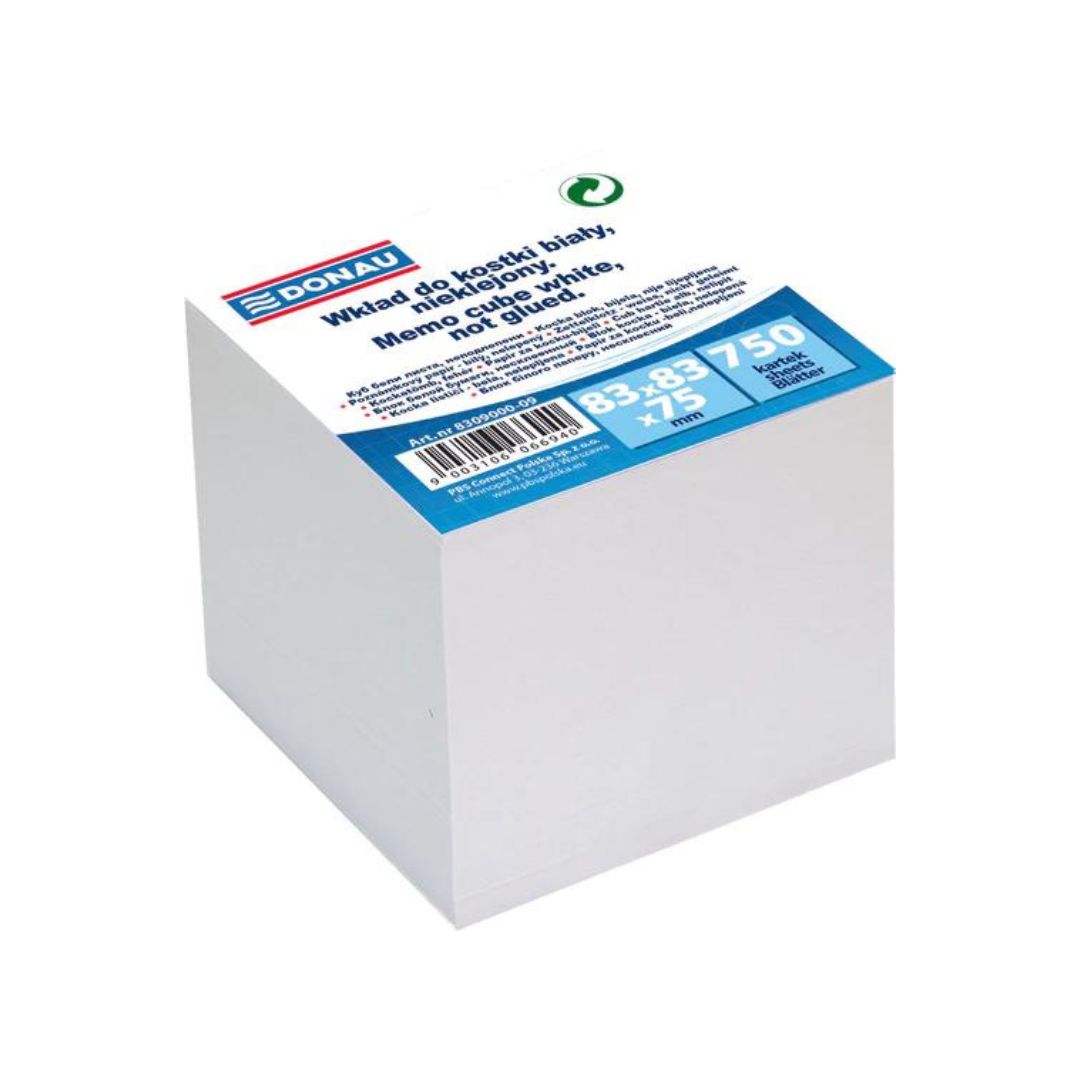 Donau Note Cube Refill Paper 83X83Mm White