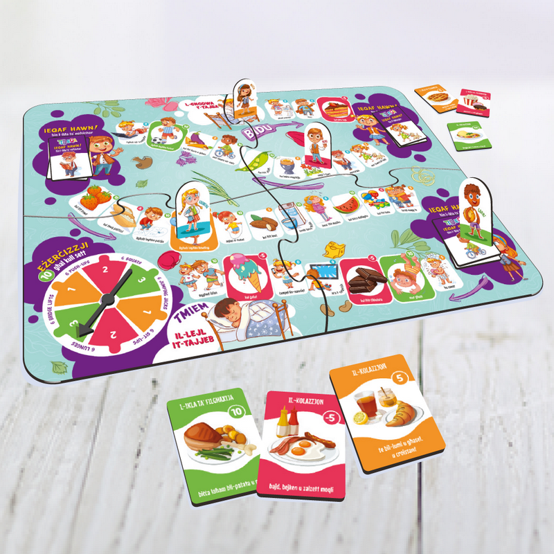 Tellieqa - Il-boardgame divertenti li tghallem dwar l-ikel u n-nutrizj