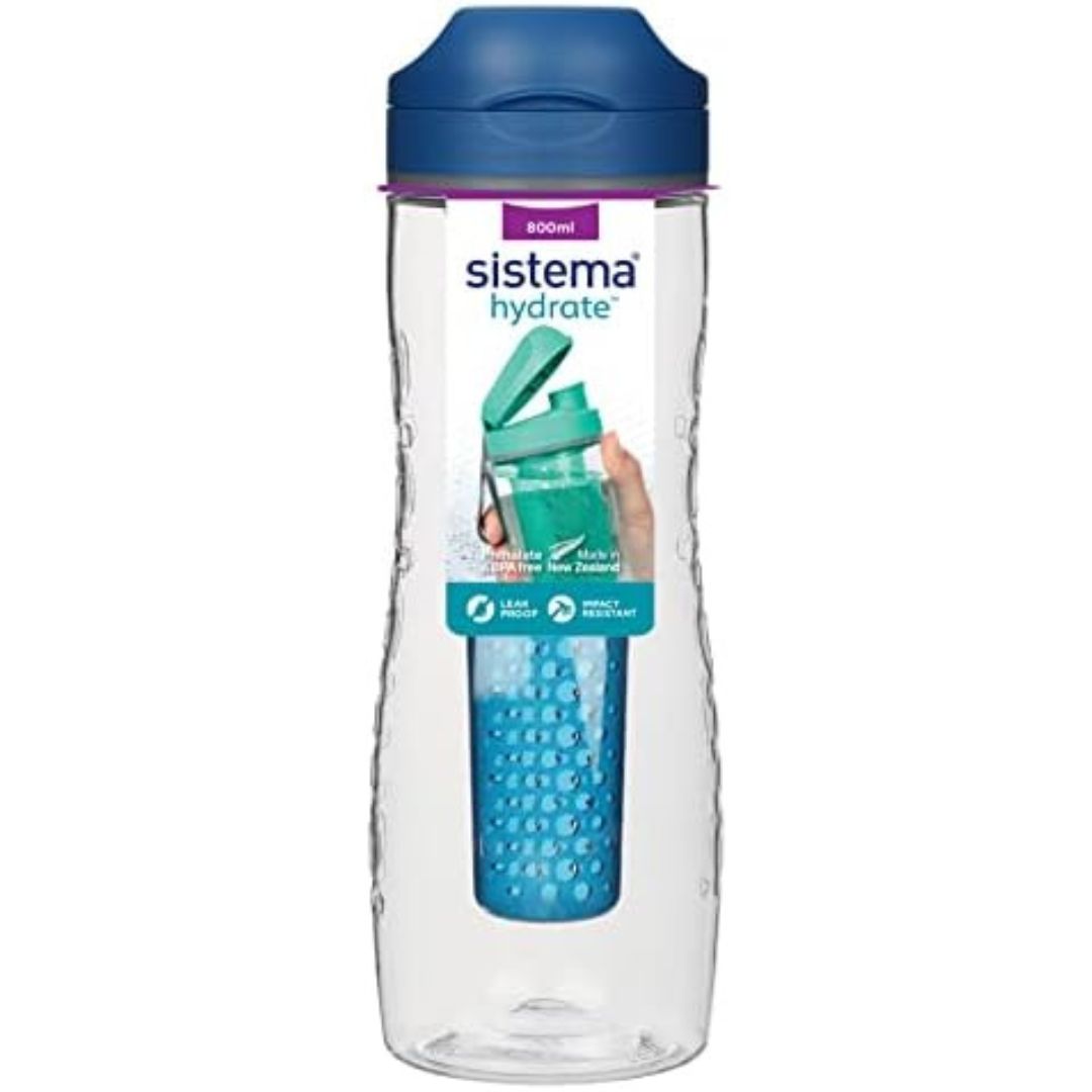 Sistema Infuser Bottle 800ml - Various Colours - Purple