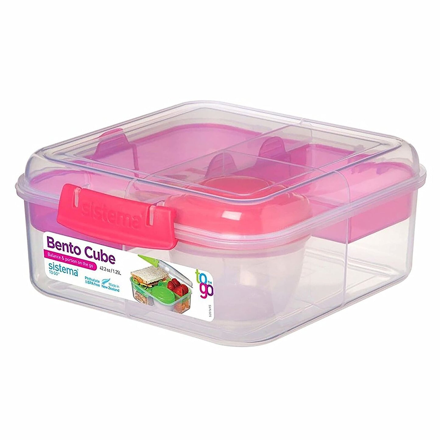 Sistema Bento Cube with Yogurt Cup to Go 1.25L,150ml - Various Colours