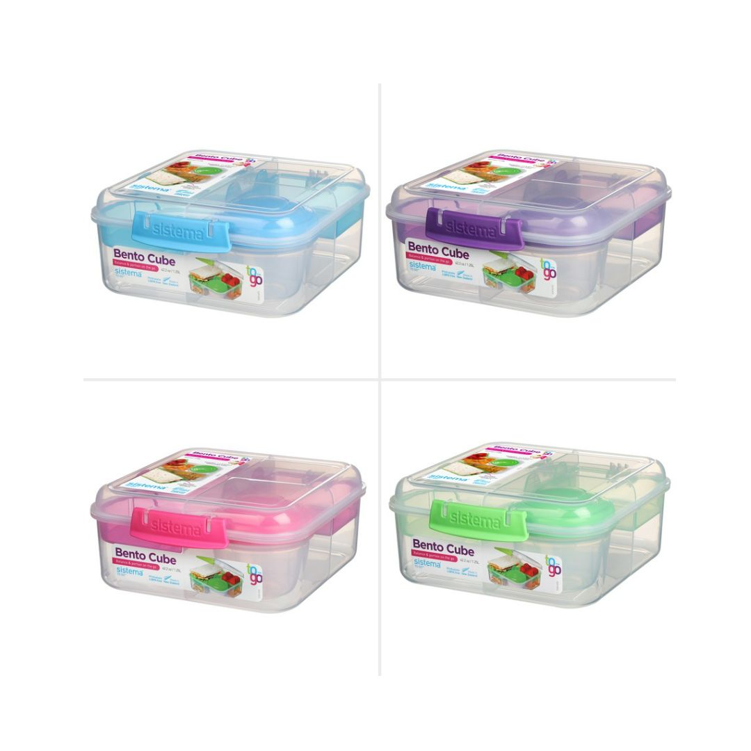 Sistema Bento Cube with Yogurt Cup to Go 1.25L,150ml - Various Colours