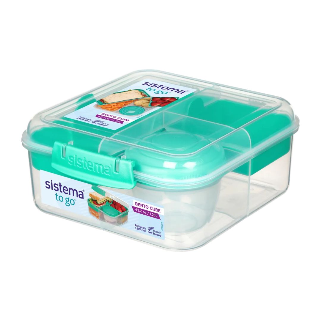 Sistema Bento Cube with Yogurt Cup to Go 1.25L,150ml - Various Colours