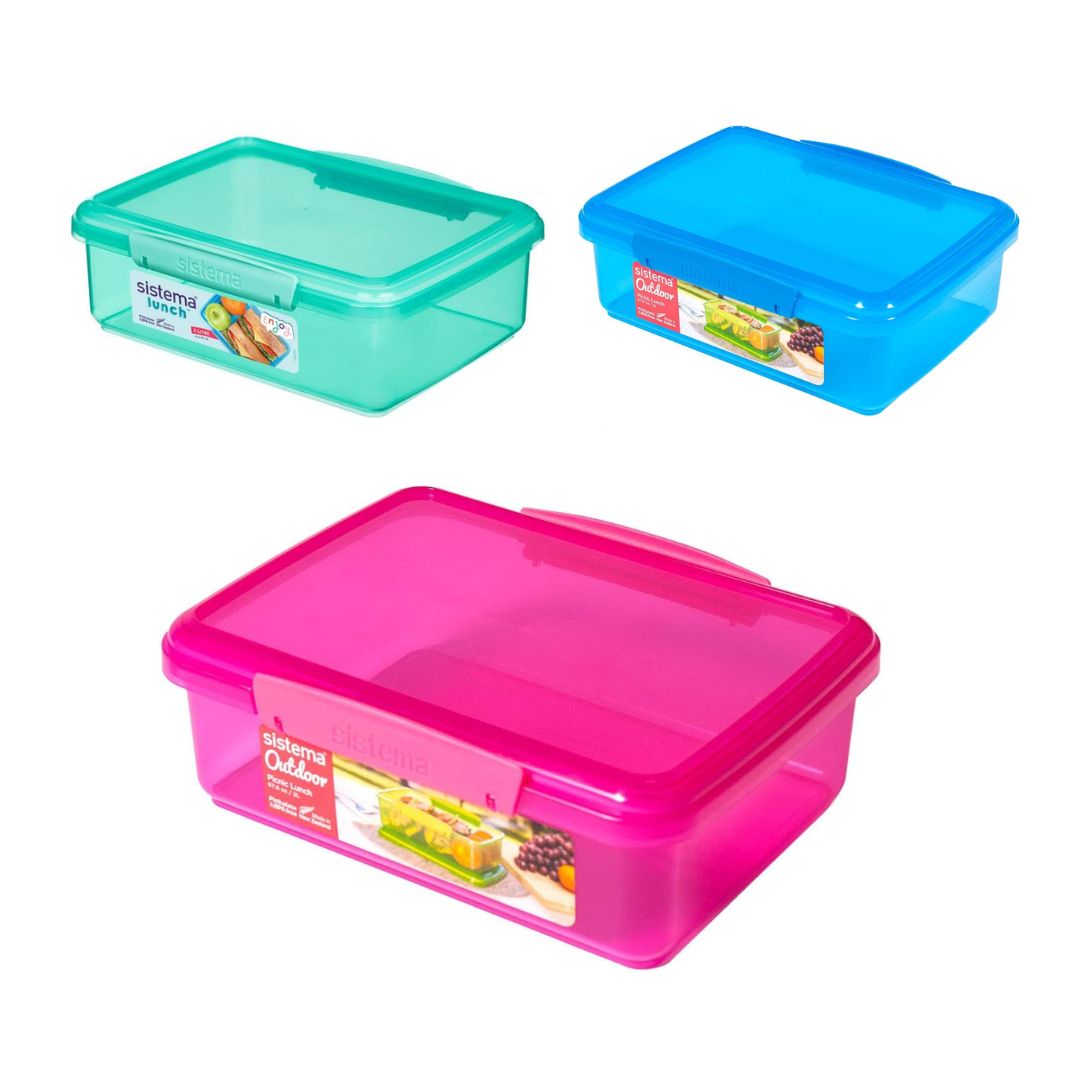 Sistema 2L Rectangular Lunch Range - Various Colours - Turquoise