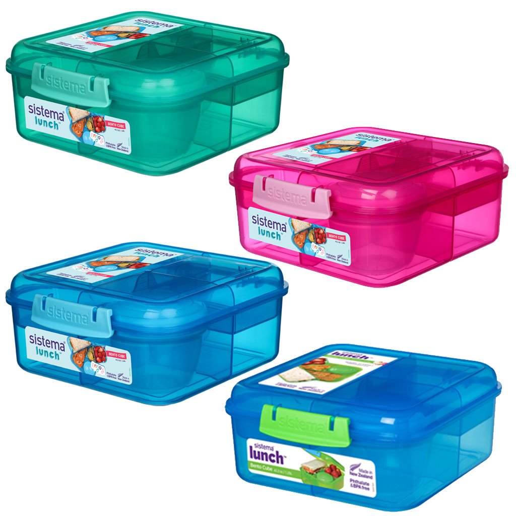 Sistema Lunch box bento cube 1.25 Ltrs - Various Colours - Pink