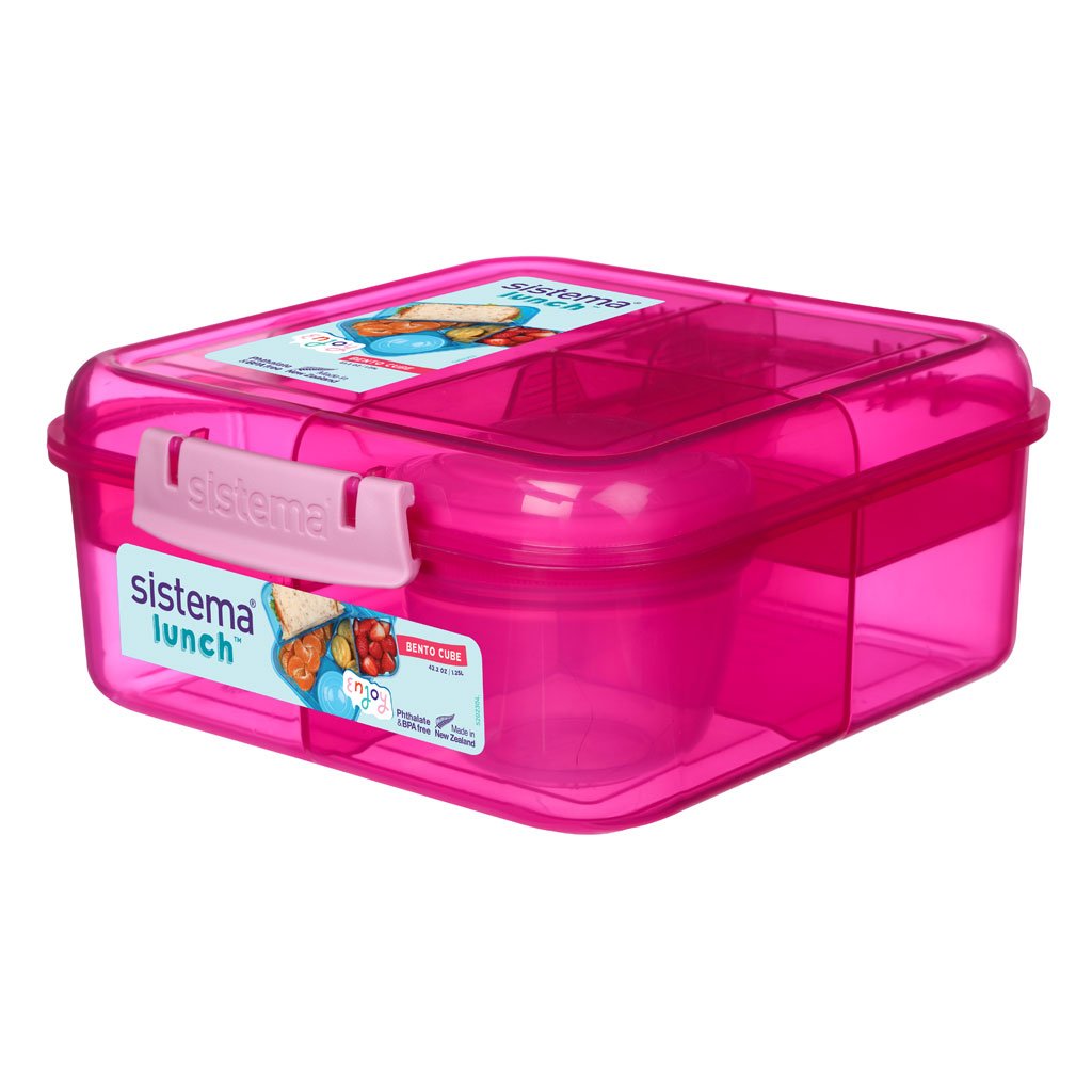 Sistema Lunch box bento cube 1.25 Ltrs - Various Colours - Pink